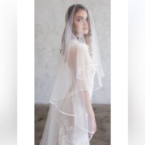 Bridal Veil — BRIDES & HAIRPINS  Iven Satin Edge Veil